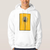 Retro Microphone on Bold Yellow Hoodie (Voorkant)