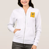 Retro Microphone on Bold Yellow Hoodie (Voorkant)
