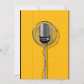 Retro Microphone on Bold Yellow Kaart (Voorkant)