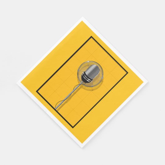 Retro Microphone on Bold Yellow Servet (Hoek)