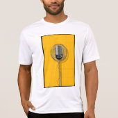 Retro Microphone on Bold Yellow T-shirt (Voorkant)