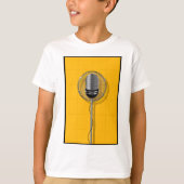 Retro Microphone on Bold Yellow T-shirt (Voorkant)