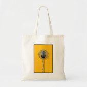 Retro Microphone on Bold Yellow Tote Bag (Voorkant)