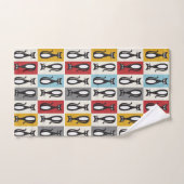 Retro mid 20e eeuw zwart kat ontwerp bad handdoek (Handdoek)
