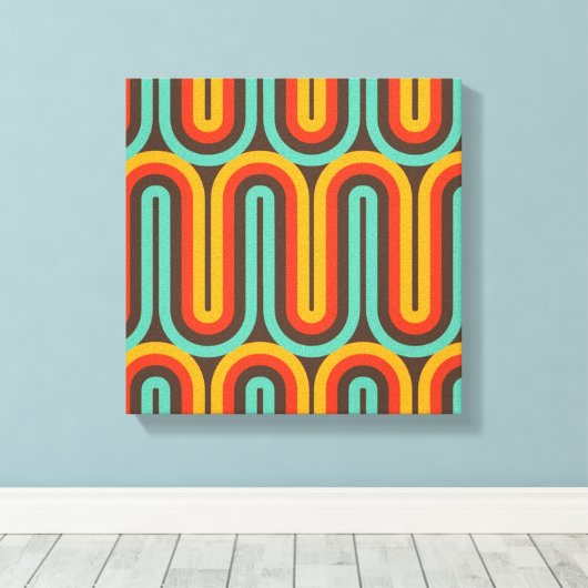 Retro Mid Century Abstract Canvas Afdruk (Insitu (Houten vloer))