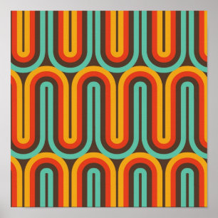 Retro Mid Century Abstract Poster