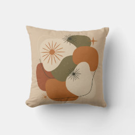 Retro Mid-Century Abstract Throw Pillow Kussen