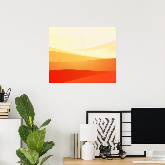 RETRO MID-CENTURY ABSTRACTE LANDSCHAPSKUNST POSTER (Thuiskantoor)