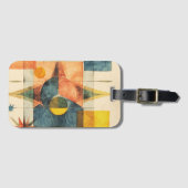Retro Mid Century Atomic Geometric Pattern Bagagelabel (Voorkant (horizontaal))