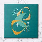 Retro Mid Century Atomic Space Age 20 Blauwgroen, Tegeltje