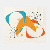 Retro Mid Century Atomic Space Age Abstract 20 Fleece Deken (Voorkant (Horizontaal))