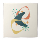 Retro Mid Century Atomic Space Age Abstract Tegeltje (Voorkant)