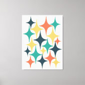 Retro Mid Century Atomic Starburst Star Canvas Afdruk (Voorkant)