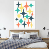Retro Mid Century Atomic Starburst Star Canvas Afdruk (Insitu (Slaapkamer))