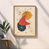 Retro Mid Century atoomtijdperk Abstract Perfect Poster