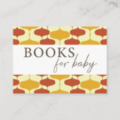 Retro Mid Century Baby shower Boek Aanvraag Kaart (Achterkant)