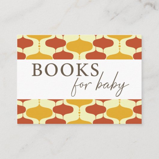 Retro Mid Century Baby shower Boek Aanvraag Kaart (Achterkant)