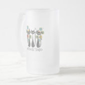 Retro Mid Century Black Atomic Cats MCM Matglas Bierpul (Voorkant links)