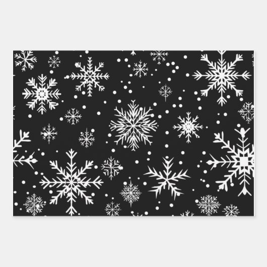 Retro Mid-Century Black & White Ornament Inpakpapier Vel (Voorkant 3)