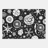 Retro Mid-Century Black & White Ornament Inpakpapier Vel (Voorkant)