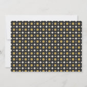 Retro Mid Century Bold Zwart Goud Bloemen Bruiloft Bedankkaart (Achterkant)