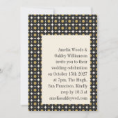 Retro Mid Century Bold Zwart Goud Bloemen Bruiloft Kaart (Voorkant)