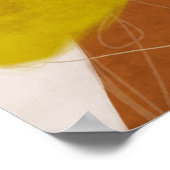 Retro Mid Century Brown en Blue Modern Abstract Poster (Hoek)