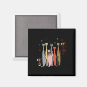 Retro  Mid-Century Cats Modern Look jaren '50 jare Magneet (Voorkant / Achterkant)