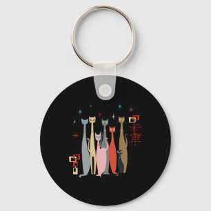 Retro Mid-Century Cats Modern Look jaren '50 jare Sleutelhanger