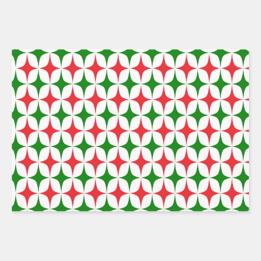 Retro Mid Century Christmas Starburst Holiday Inpakpapier Vel (Voorkant)