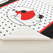 Retro Mid-Century Design Dame met Hond Sherpa Deken (3/4)