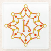 Retro Mid-Century Design gepersonaliseerd Glazen Onderzetter (Voorkant)