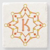 Retro Mid-Century Design gepersonaliseerd Stenen Onderzetter (Voorkant)