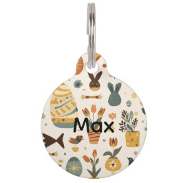 Retro Mid‑Century Easter Pet Tag | Atomic Bunny Huisdierpenning