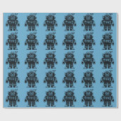 Retro Mid Century Geïnspireerde Robot Cadeaupapier (Vlak)