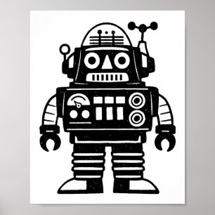 Retro Mid Century Geïnspireerde Robot Poster