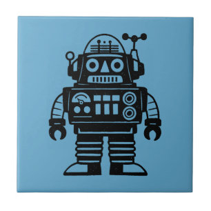 Retro Mid Century Geïnspireerde Robot Tegeltje
