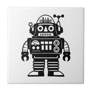 Retro Mid Century Geïnspireerde Robot Tegeltje