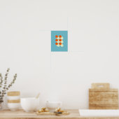 Retro Mid Century Geometric Dots Poster (Keuken)