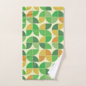 Retro Mid Century Geometric Floral Green Bad Handdoek (Handdoek)
