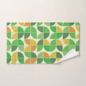 Retro Mid Century Geometric Floral Green Bad Handdoek (Handdoek)