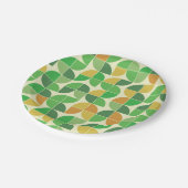 Retro Mid Century Geometric Floral Green Papieren Bordje (Gekanteld)