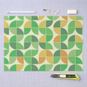 Retro Mid Century Geometric Floral Green Tissuepapier (Craft)