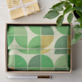 Retro Mid Century Geometric Floral Green Tissuepapier (Geschenk)