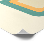 Retro Mid Century geometrisch Abstract Blauwgroen Poster (Hoek)
