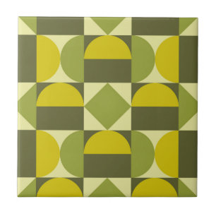 Retro Mid Century Geometrisch Ontwerp Tegeltje