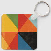 Retro Mid-Century Geometrische Aangepaste Sleutelh Sleutelhanger (Achterkant)