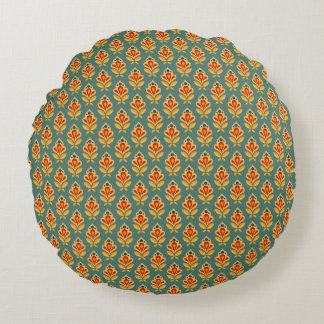 Retro Mid-Century Geometrische Print 1970s Patroon Rond Kussen
