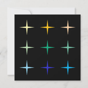 Retro Mid Century Geometrische sterren Art Design Kaart