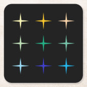 Retro Mid Century Geometrische sterren Art Design Kartonnen Onderzetters (Voorkant)